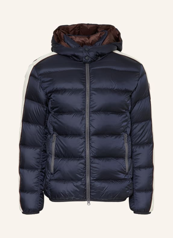 COLMAR Daunenjacke mit abnehmbarer Kapuze DUNKELBLAU / ECRU / DUNKELROT