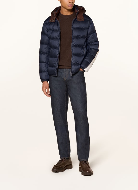 COLMAR Donsjas met afneembare capuchon DONKERBLAUW / ECRU / DONKERROOD