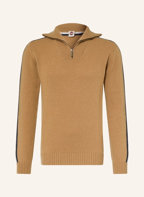 COLMAR Half-zip sweater CAMEL / WHITE / BLACK