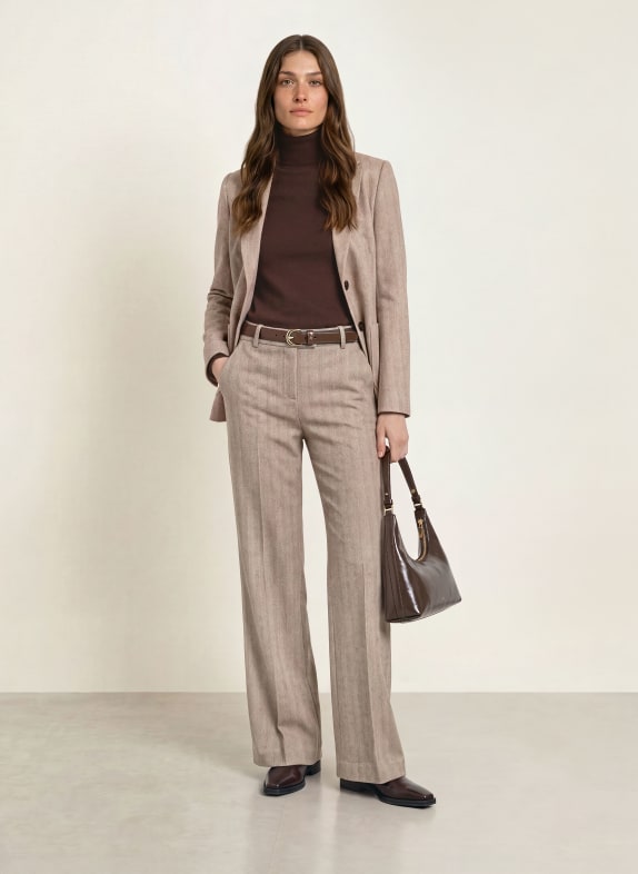 CIRCOLO 1901 Marlene-broek van flanel BEIGE / ECRU