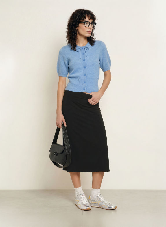 SAMSØE  SAMSØE Strickjacke SALORA mit Alpaka und Merinowolle HELLBLAU