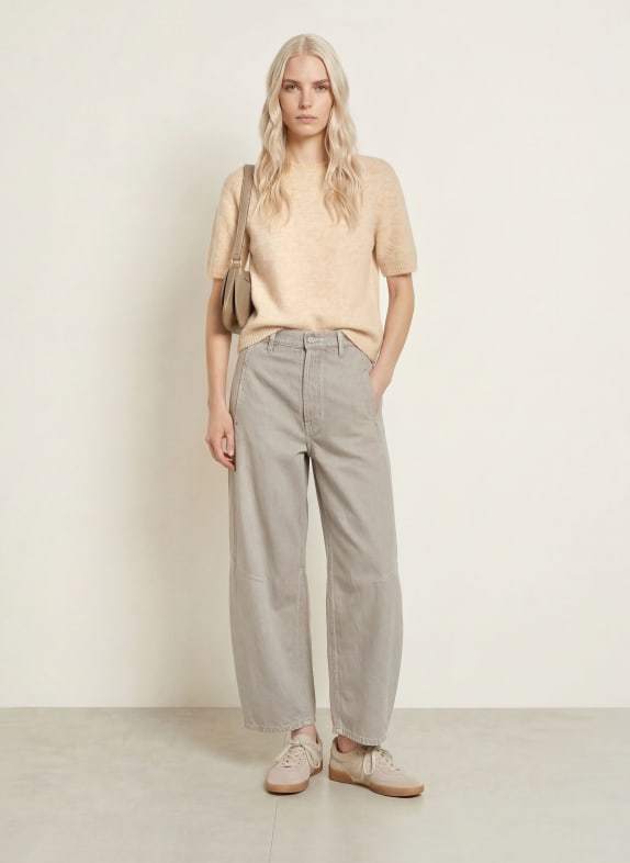 darling harbour Gebreid shirt met alpaca pebble melange