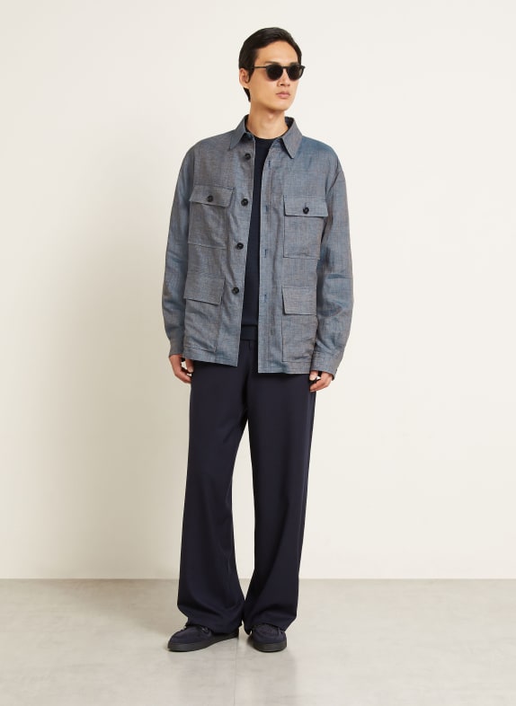 GIORGIO ARMANI Overjacket van linnen BLAUWGRIJS