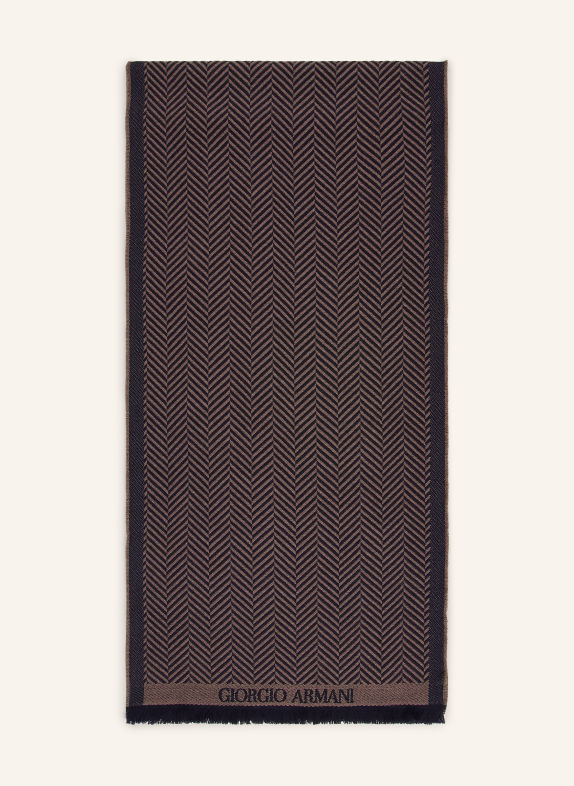 GIORGIO ARMANI Schal DUNKELBLAU / GRAU