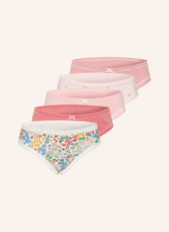 PETIT BATEAU Set van 5 slips ROZE / BLAUW / WIT