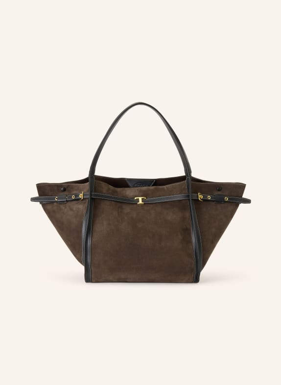 TOD'S Shoppers T SIGNATURE MEDIUM DARK BROWN
