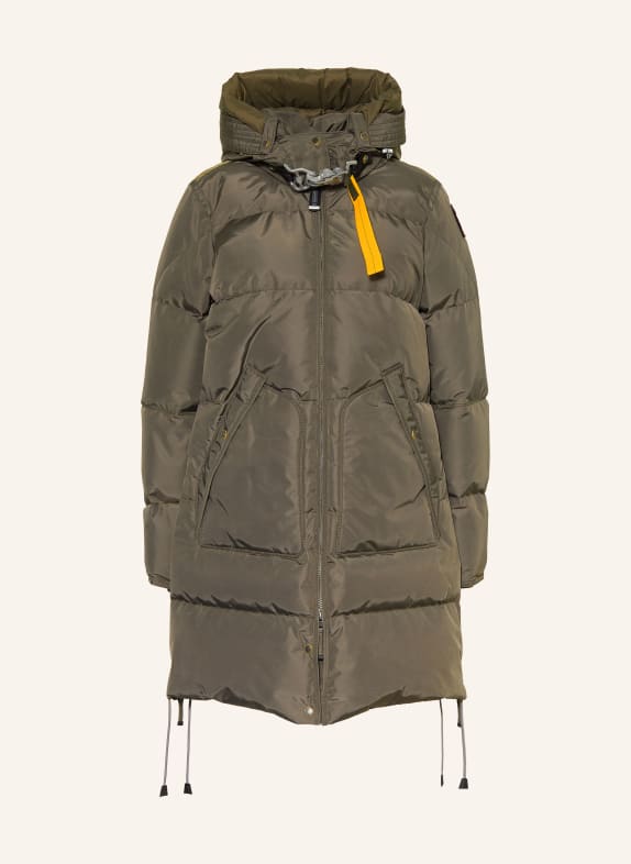 PARAJUMPERS Parka puchowa LONG BEAR z odpinanym kapturem KHAKI