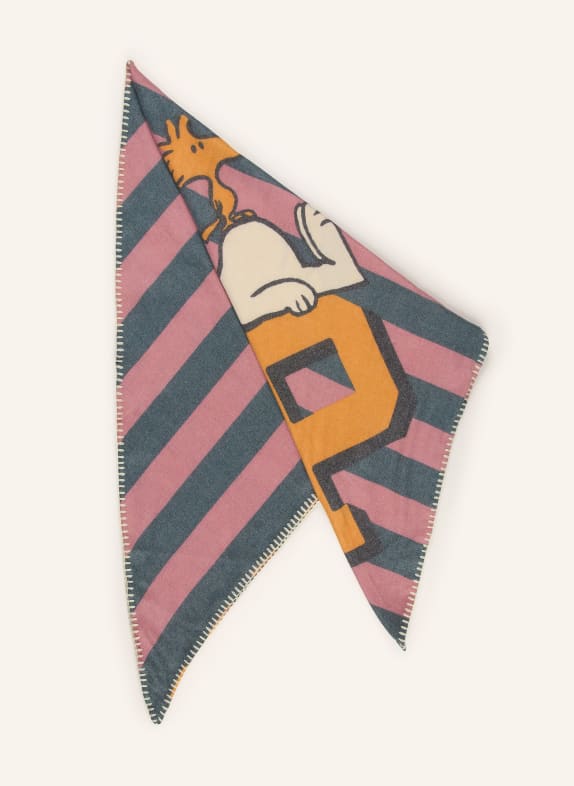 CODELLO Triangular scarf PINK / DARK YELLOW / GREEN