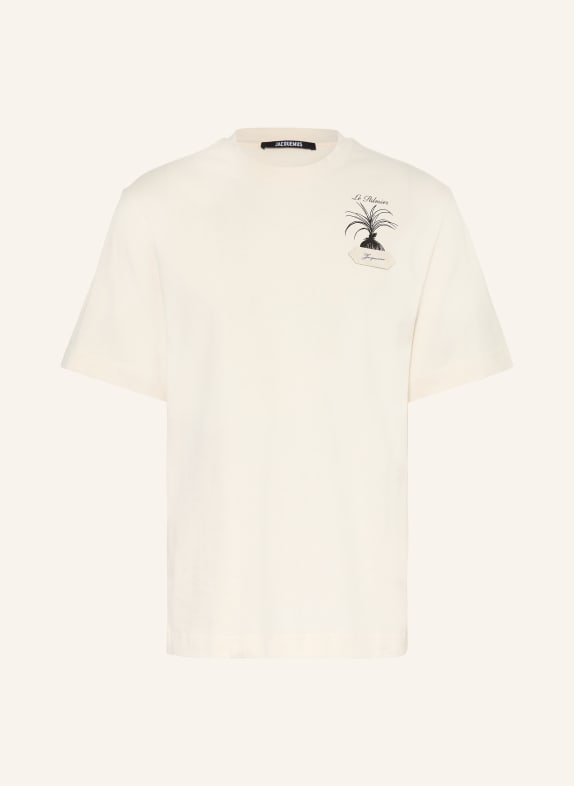 JACQUEMUS T-shirt LE TSHIRT PALMIER CRÈME / MARRON FONCÉ