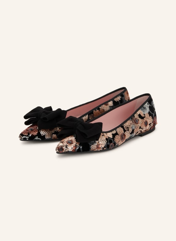 Pretty Ballerinas Ballerinas VIOLA mit Pailletten SCHWARZ / ROSÉGOLD / BRAUN