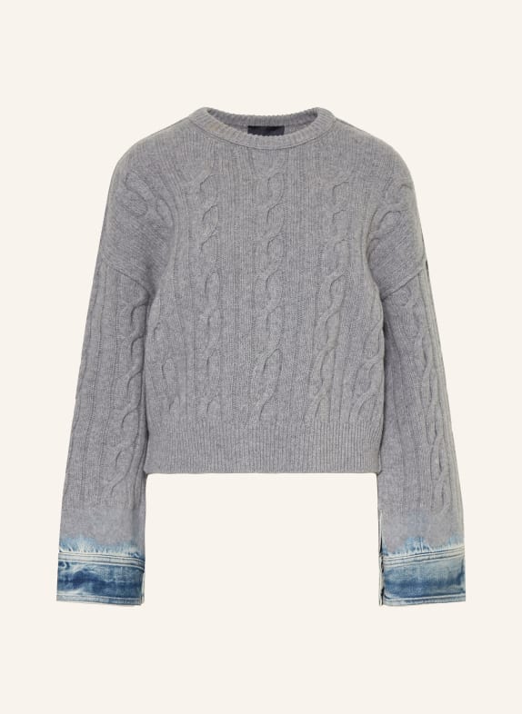 HAIKURE Pull KARINE en mélange de matières, dont de la laine mérinos GRIS / BLEU