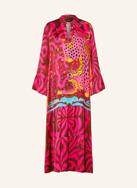 miss goodlife Satin dress PINK / NEON ORANGE / TURQUOISE