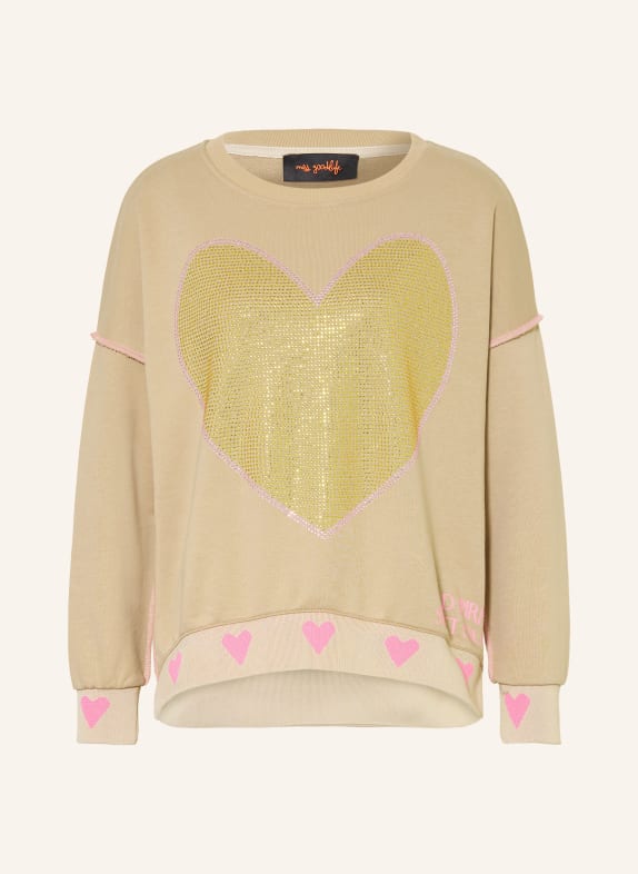 miss goodlife Sweatshirt with Rhinestones BEIGE