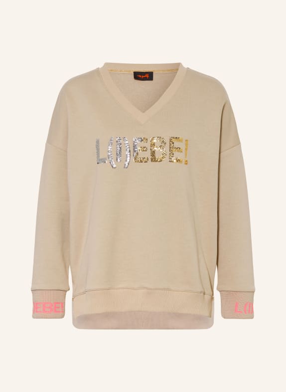 miss goodlife Sequin Sweatshirt BEIGE / SILVER / GOLD