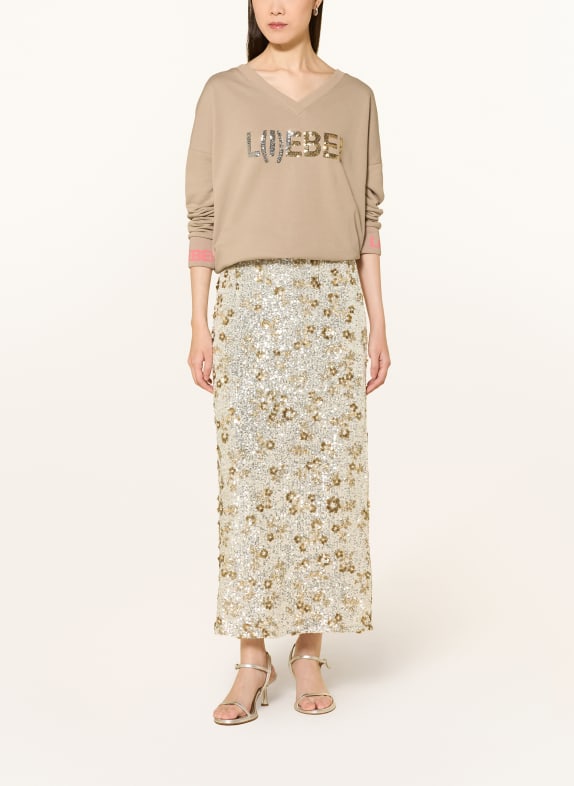 miss goodlife Sweatshirt met pailletten BEIGE / ZILVER / GOUD