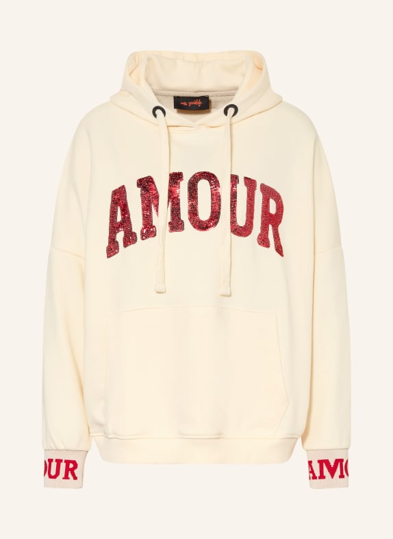 miss goodlife Sequin Hoodie ECRU