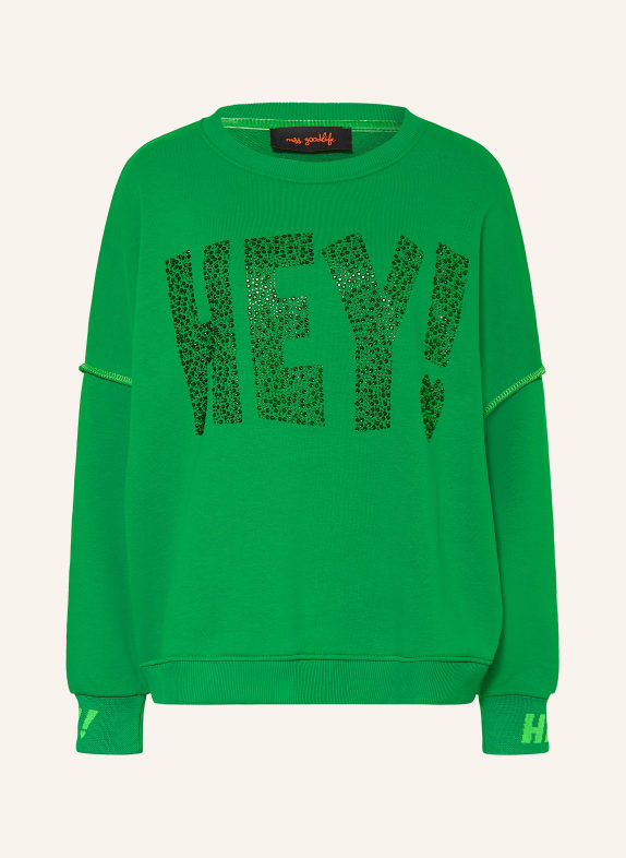 miss goodlife Oversized-Sweatshirt mit Schmucksteinen GRÜN