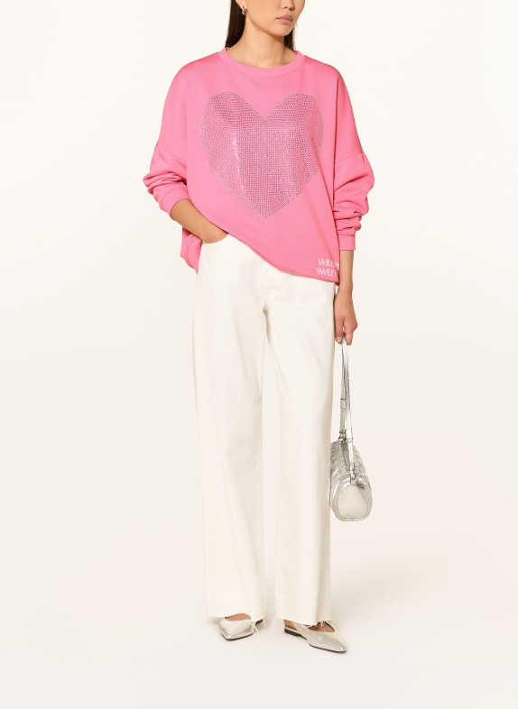 miss goodlife Sweatshirt met sierstenen ROZE
