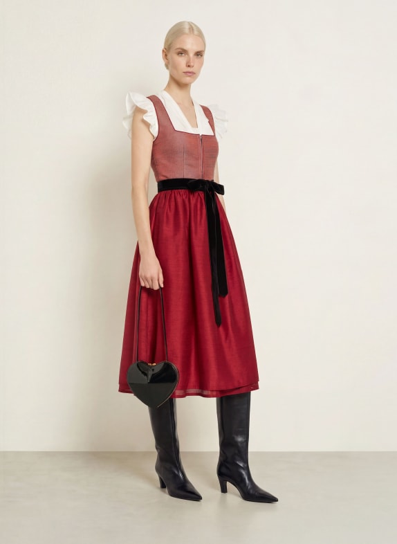 KINGA MATHE Dirndl FASANO ROOD / LICHTGRIJS