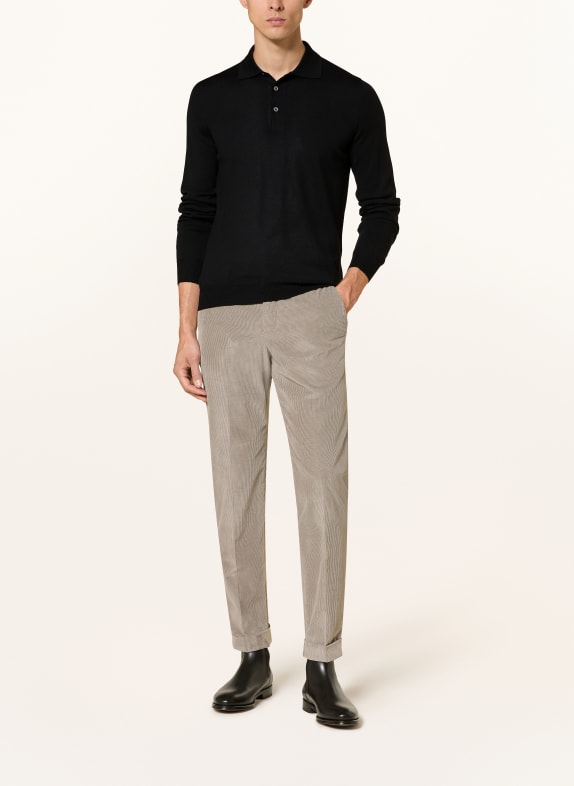 GRAN SASSO Gebreid poloshirt ZWART
