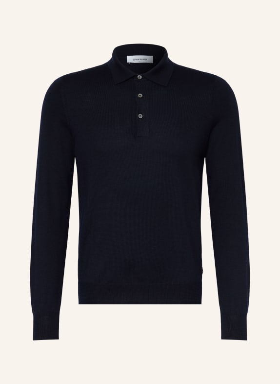 GRAN SASSO Strick-Poloshirt DUNKELBLAU
