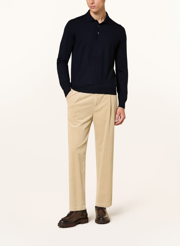 GRAN SASSO Gebreid poloshirt DONKERBLAUW