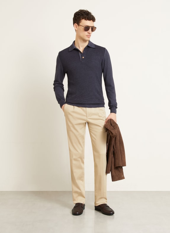 ETRO Gebreid poloshirt DONKERBLAUW