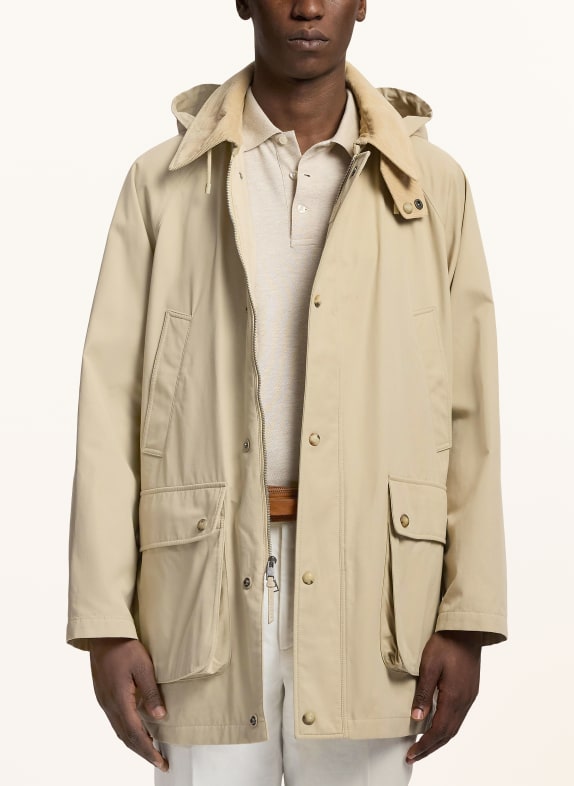 RALPH LAUREN PURPLE LABEL Parka with a detachable hood BEIGE