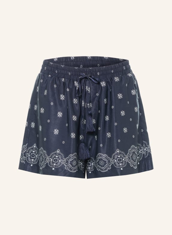 GOOD AMERICAN Pantaloni scurți din satin ALBASTRU ÎNCHIS / ALB