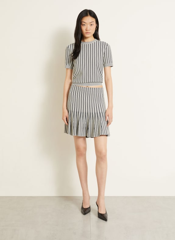 McQUEEN Gebreide rok WIT / DONKERBLAUW