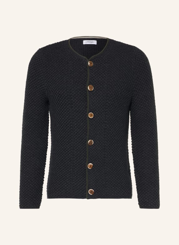 Grasegger Veste Janker en maille en laine mérinos GRIS FONCÉ