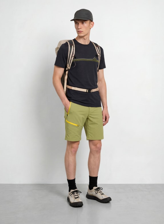 me°ru' Trekkingshorts LAKE LOUISE LICHTGROEN / DONKERGEEL
