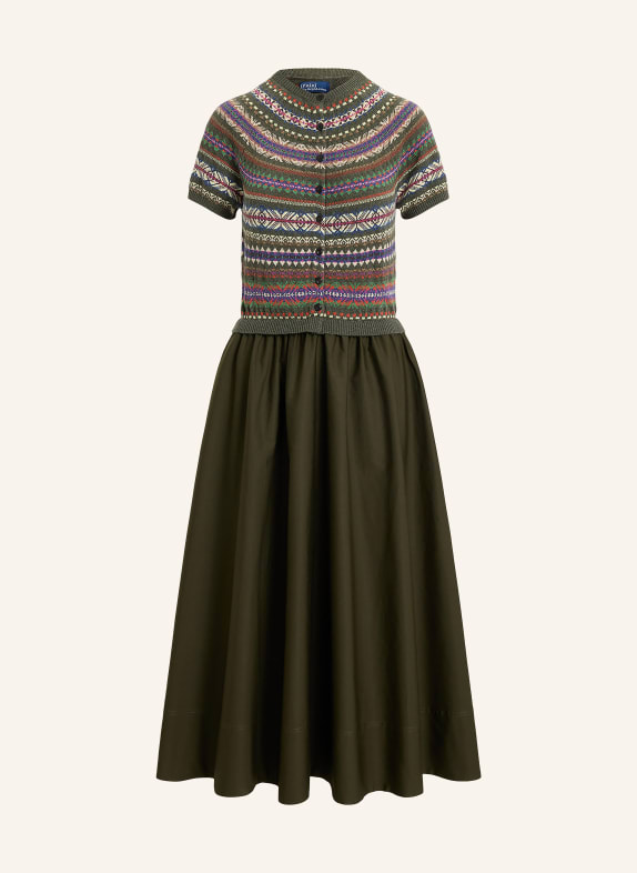 POLO RALPH LAUREN Dress made from a mix of materials OLIVE / PURPLE / ORANGE