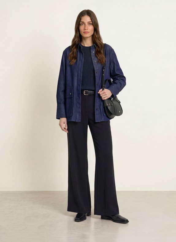 lilienfels Overhemdblouse in jeanslook DONKERBLAUW