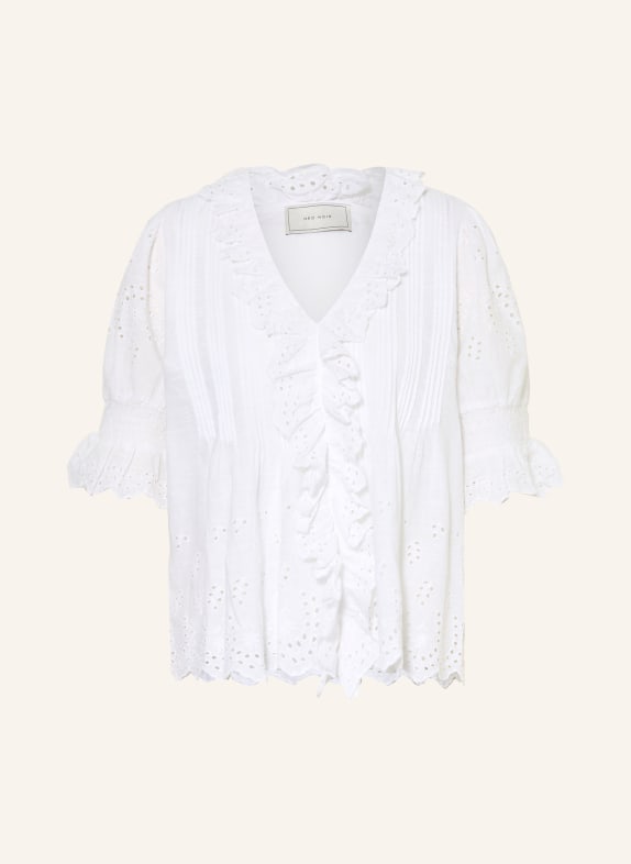 NEO NOIR TALISE Shirt blouse with Openwork Lace WHITE