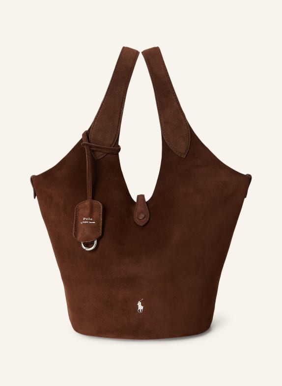POLO RALPH LAUREN Shopper DUNKELBRAUN / SILBER