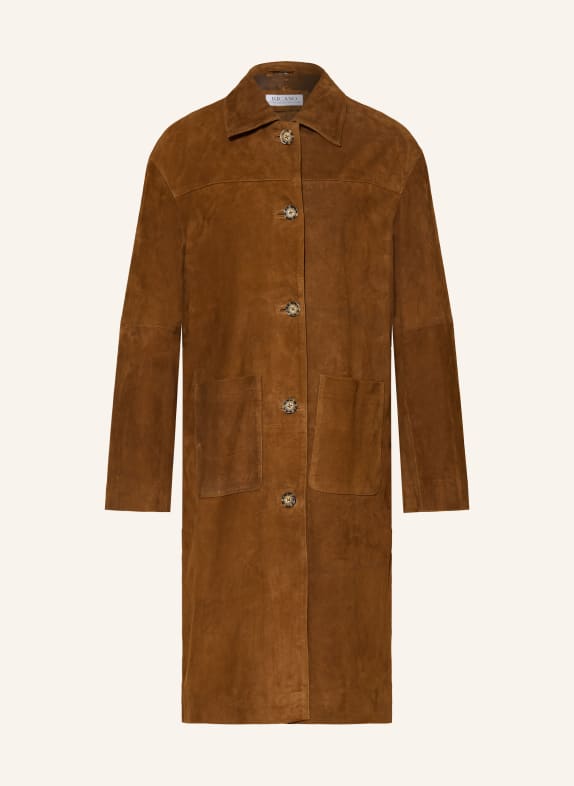RICANO DONATELLA Leather Coat BROWN