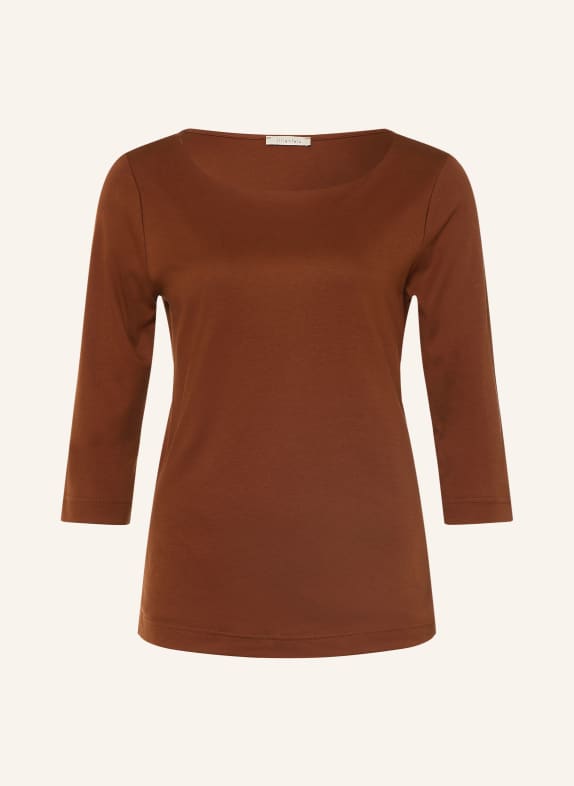 lilienfels Shirt with 3/4 sleeves BROWN