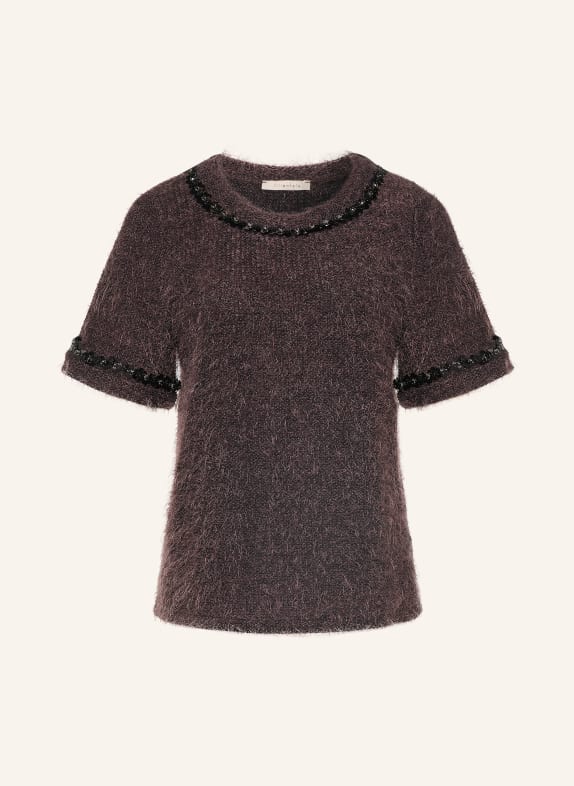 lilienfels Knit shirt with sequins and rhinestones DARK BROWN