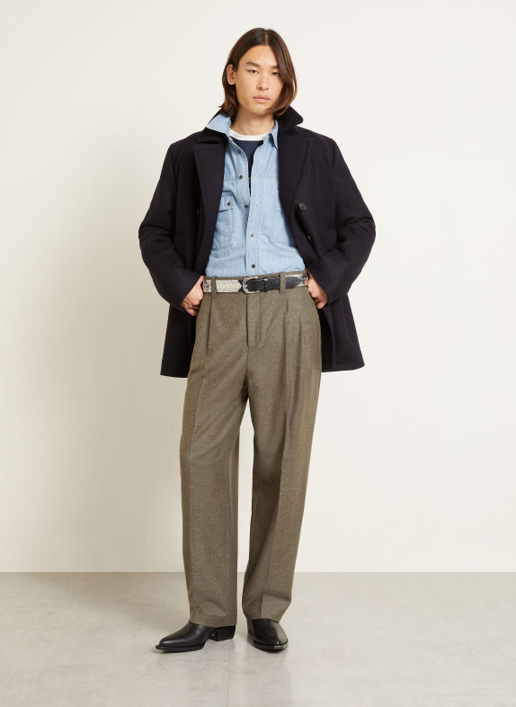 GOLDEN GOOSE Flanellen broek JOURNEY Regular Fit GRIJS