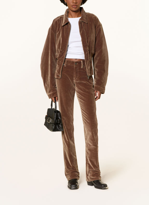 HAIKURE Pantalon bootcut CARLY en velours MARRON