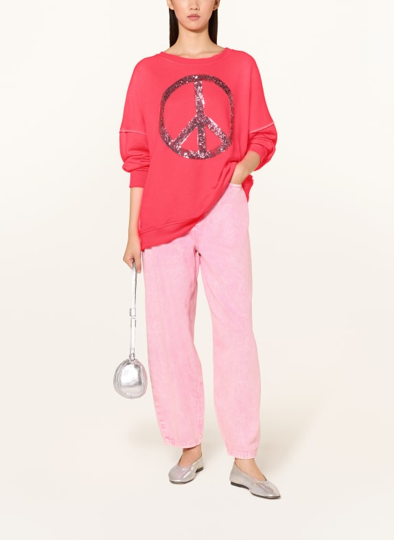 miss goodlife Oversized-Sweatshirt met pailletten NEONROZE