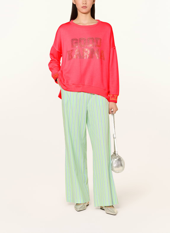 miss goodlife Oversized-Sweatshirt met sierstenen NEONROZE / PAARS / NEONGROEN