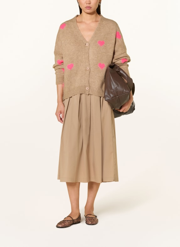 miss goodlife Vest met alpaca CAMEL / ROZE