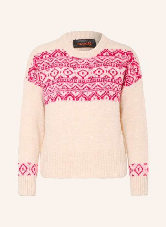 miss goodlife Sweater with glitter yarn BEIGE / PINK