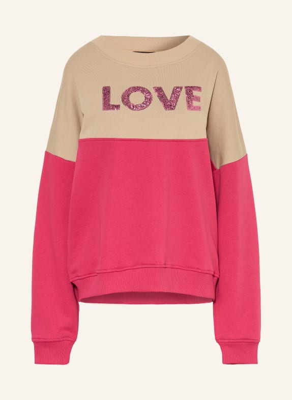 miss goodlife Sweatshirt met pailletten FUCHSIA / BEIGE