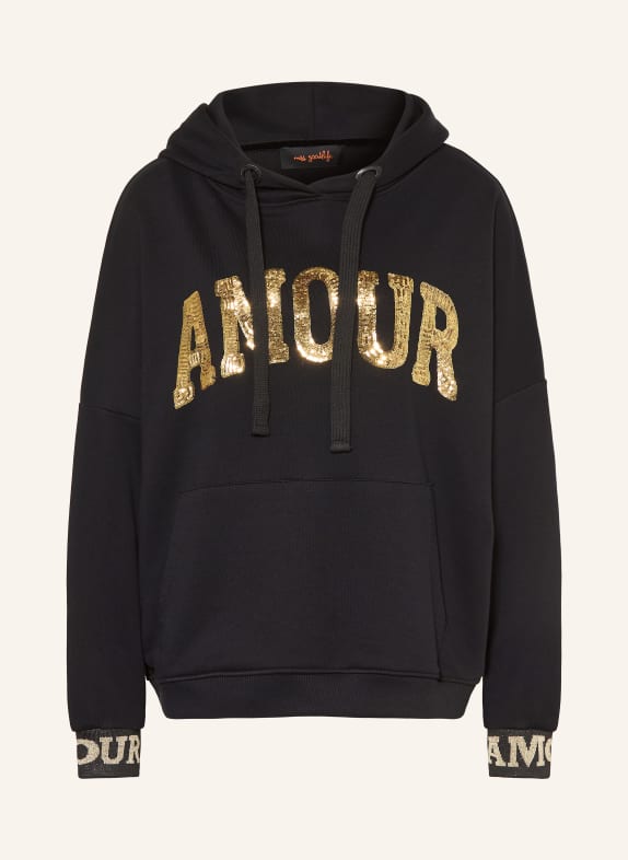 miss goodlife Oversized hoodie with sequins BLACK / GOLD