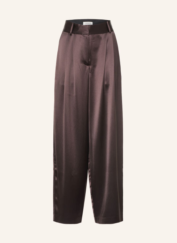 LADNERI Marlenehose VIRE aus Satin DUNKELBRAUN