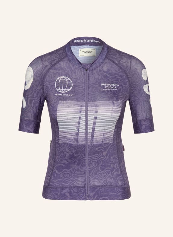 PAS NORMAL STUDIOS MECHANISM LOGO Cycling jersey DARK PURPLE / WHITE