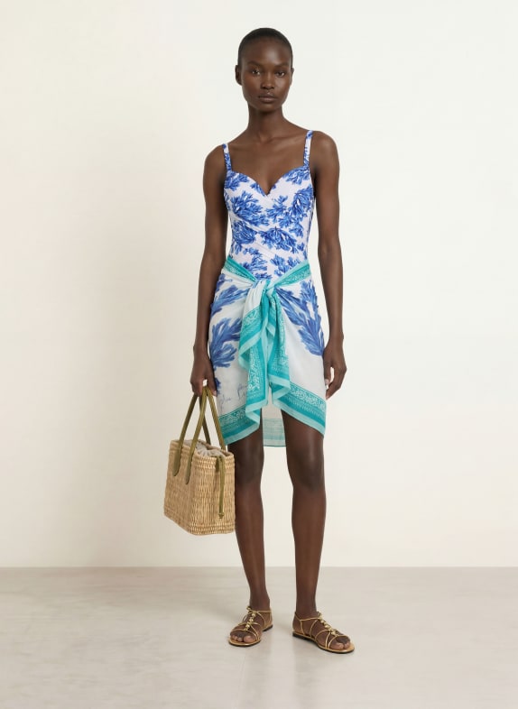 Charmline Corrigerend badpak SEASIDE BREEZE met wikkel-look BLAUW / WIT